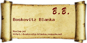 Boskovitz Blanka névjegykártya