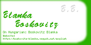 blanka boskovitz business card